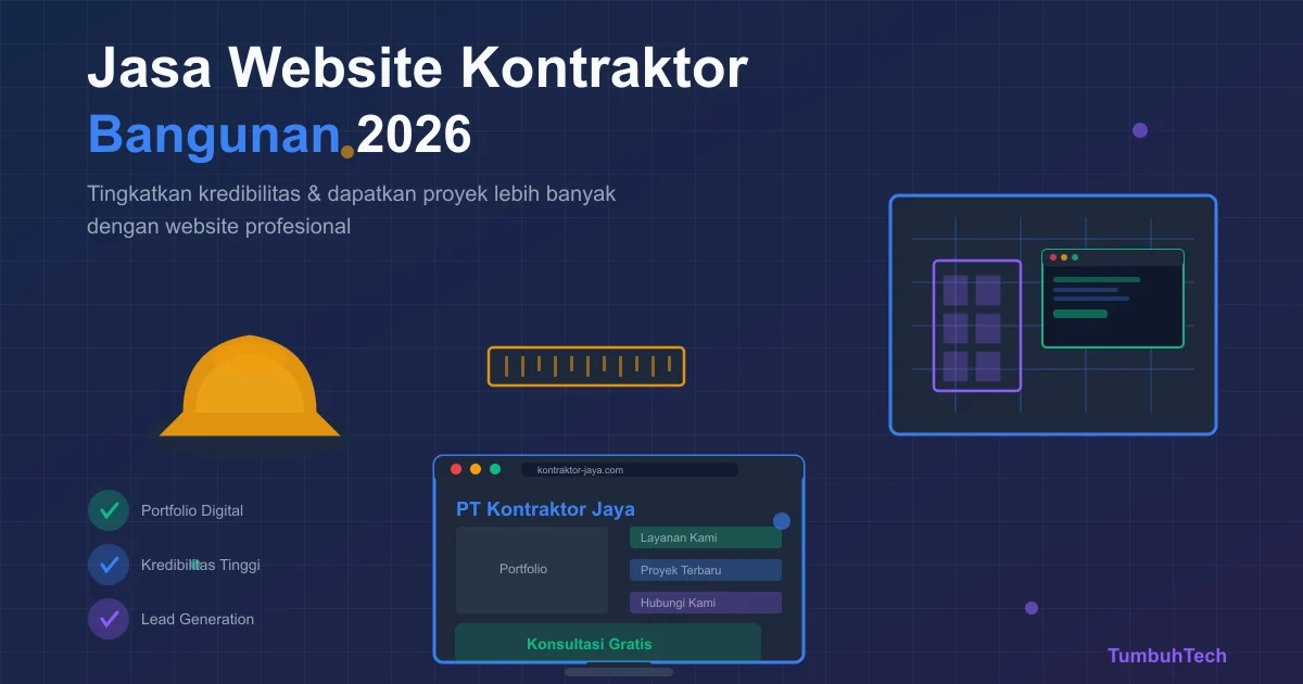 Cover artikel Jasa Website Kontraktor Bangunan 2026: Tingkatkan Kredibilitas & Dapatkan Proyek Lebih Banyak