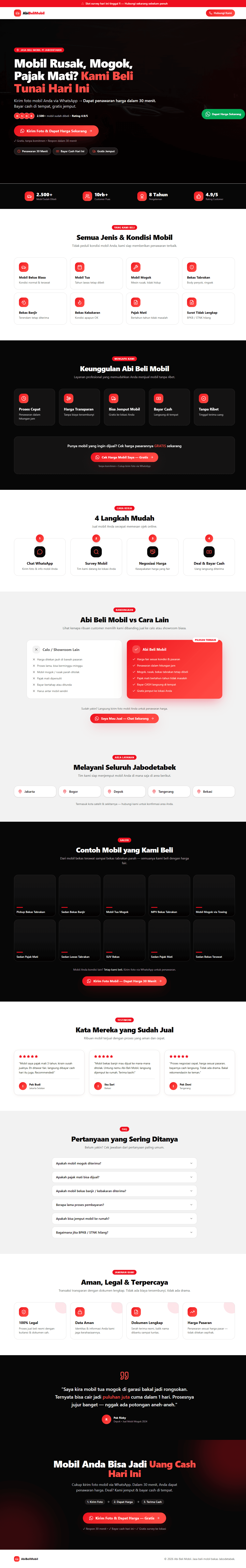 Screenshot website Abi Beli Mobil