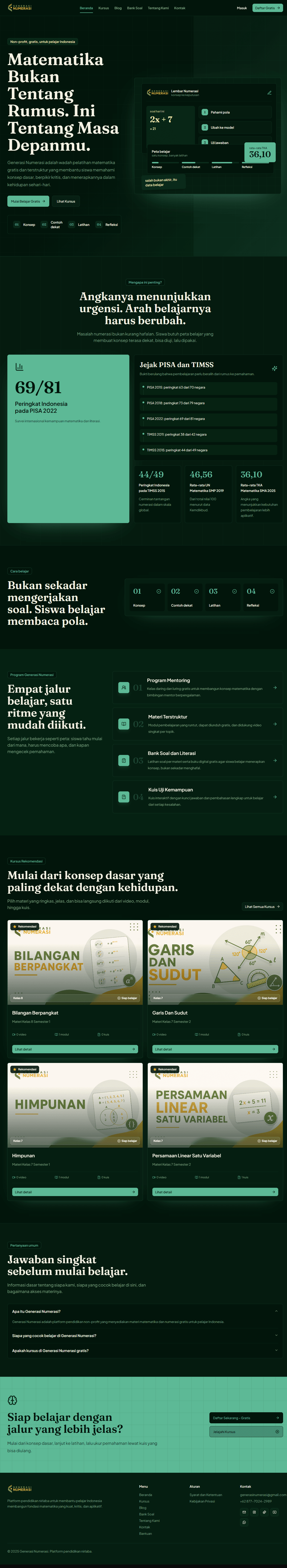 Screenshot website Generasi Numerasi